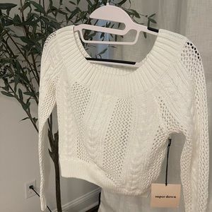 Super down. New with tags off the shoulder cropped sweater